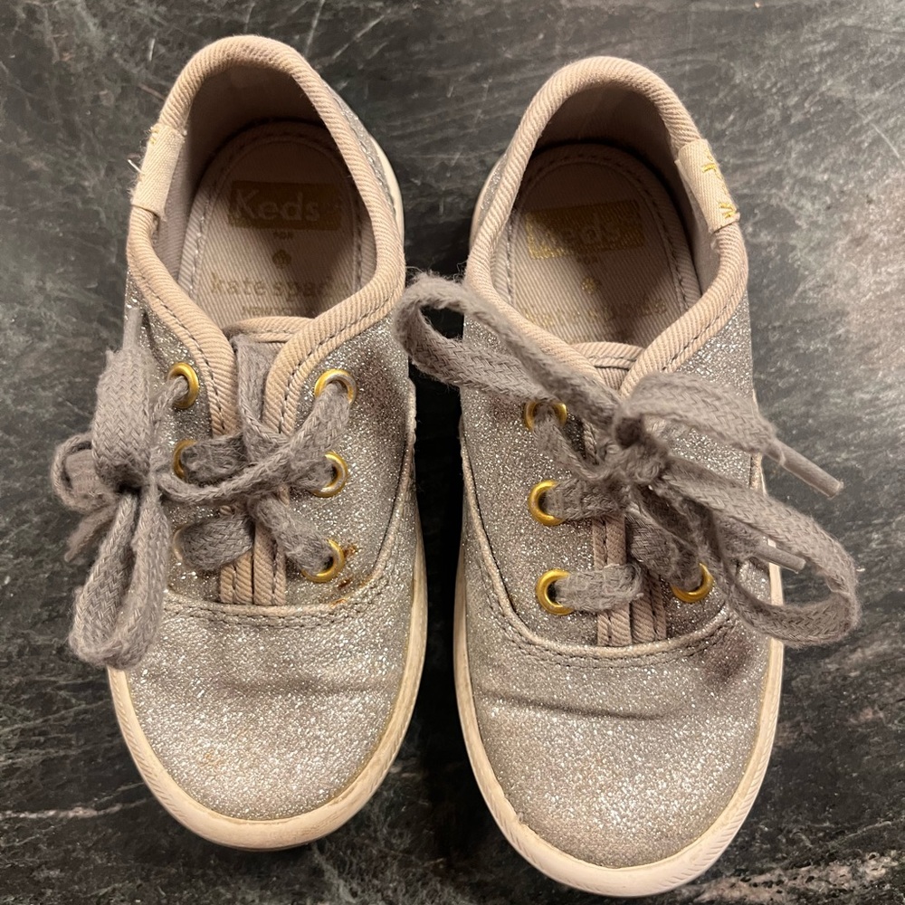 Keds + Kate Spade Kids Glitter Sneakers - Silver and Gold